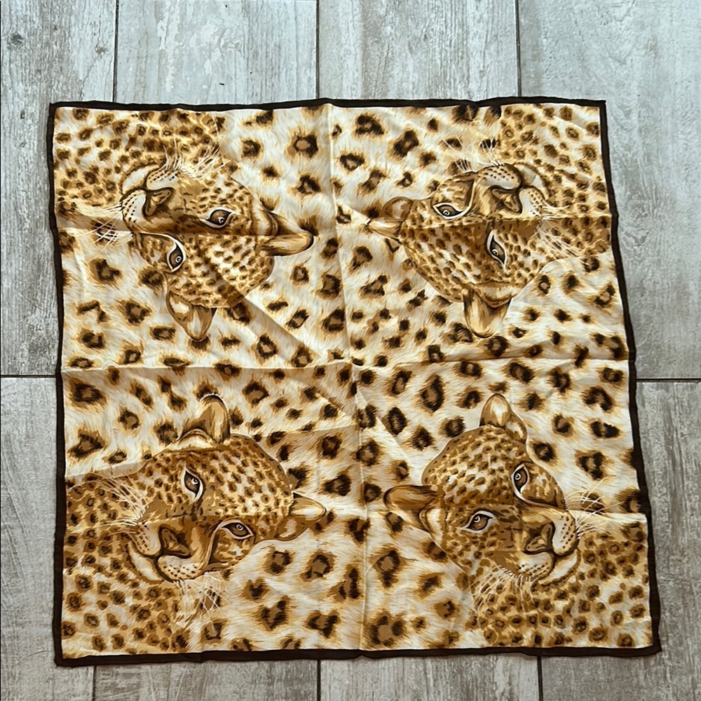Leopard Print Decorative Silk Scarf